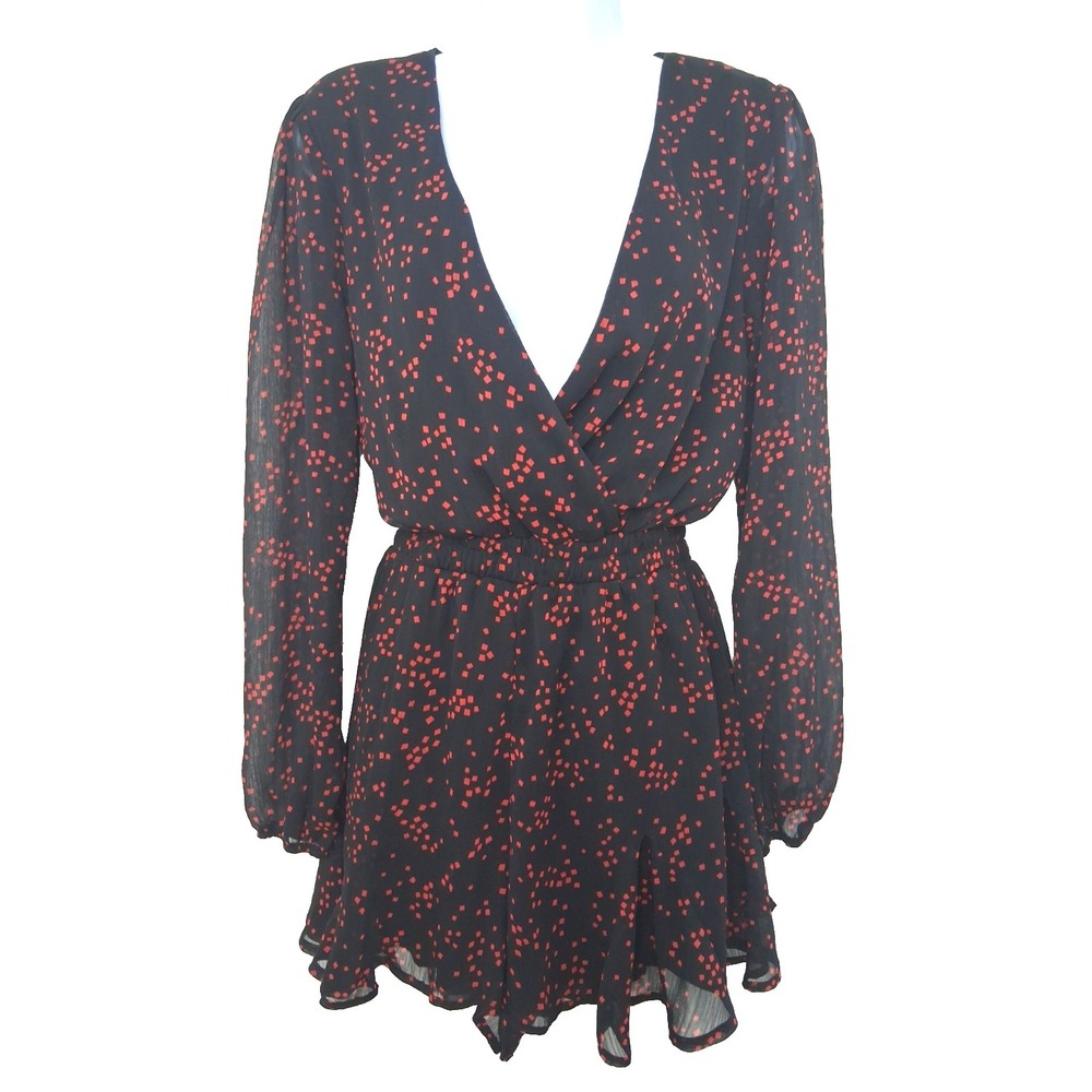 Chiffon Lined Deep V Neck Short Romper Size Large Fairy Grunge Whimsigoth Grunge